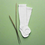 Soft, breathable Little Love Bug Co. LLB eyelet knee high socks, 2 pairs.