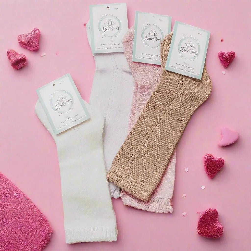 Little Love Bug Co. LLB Eyelet Knee High Socks (2 pairs in each order) - 