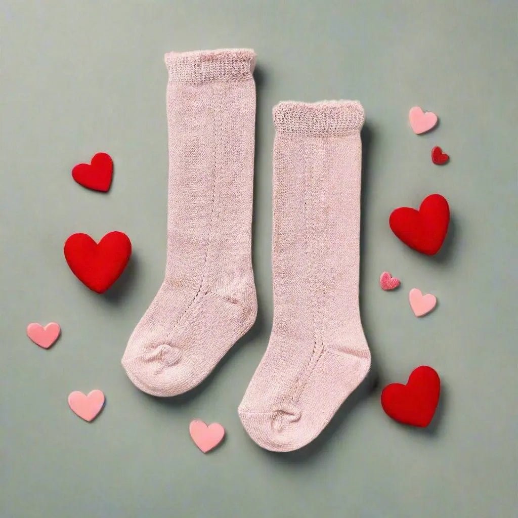 Little Love Bug Co. LLB Eyelet Knee High Socks (2 pairs in each order) - 