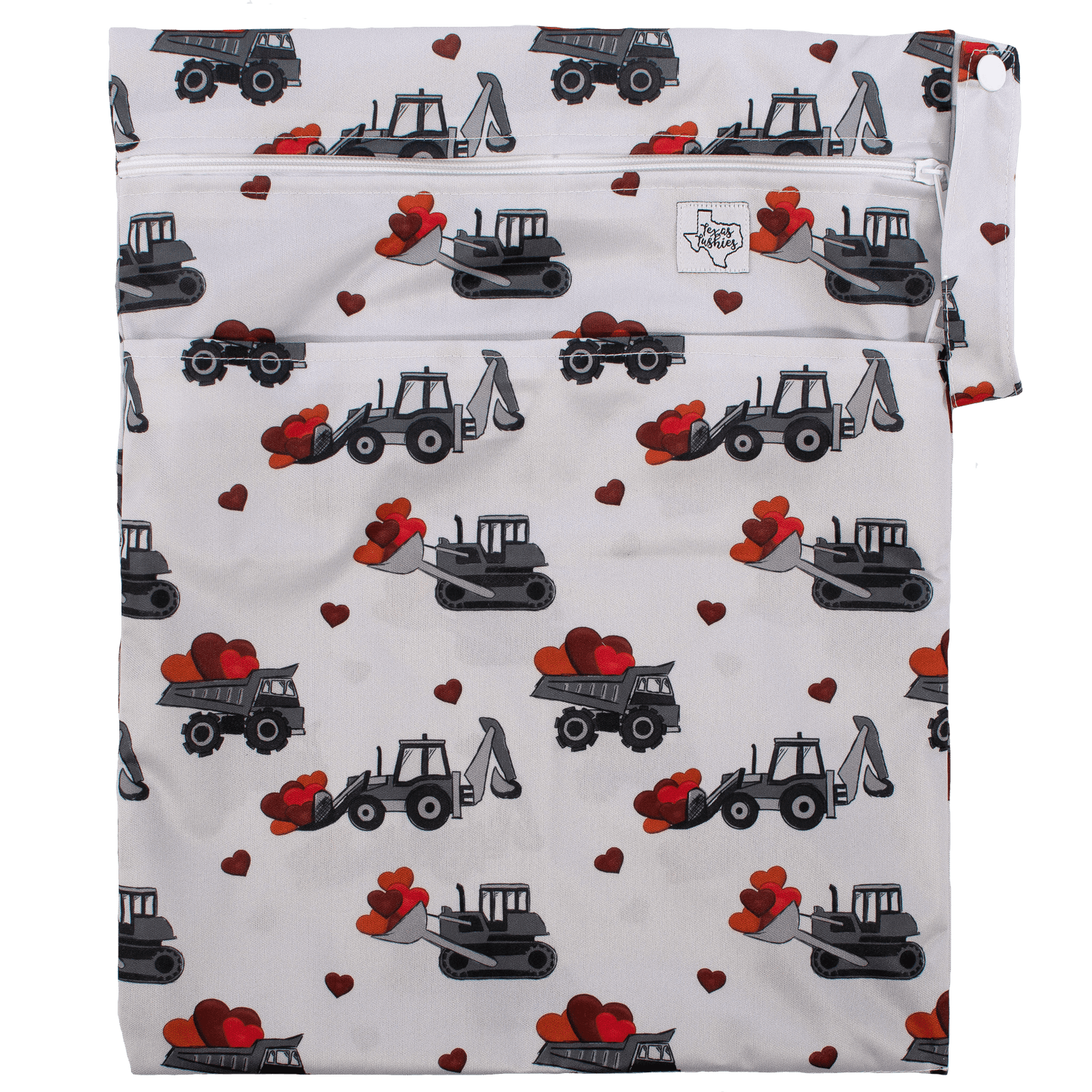 Texas Tushies Loads Of Love Wet Bag with Double Zipper for Cloth Diaper Storage - Baby & Toddler > Diapering > Diaper Wet Bags Diapers