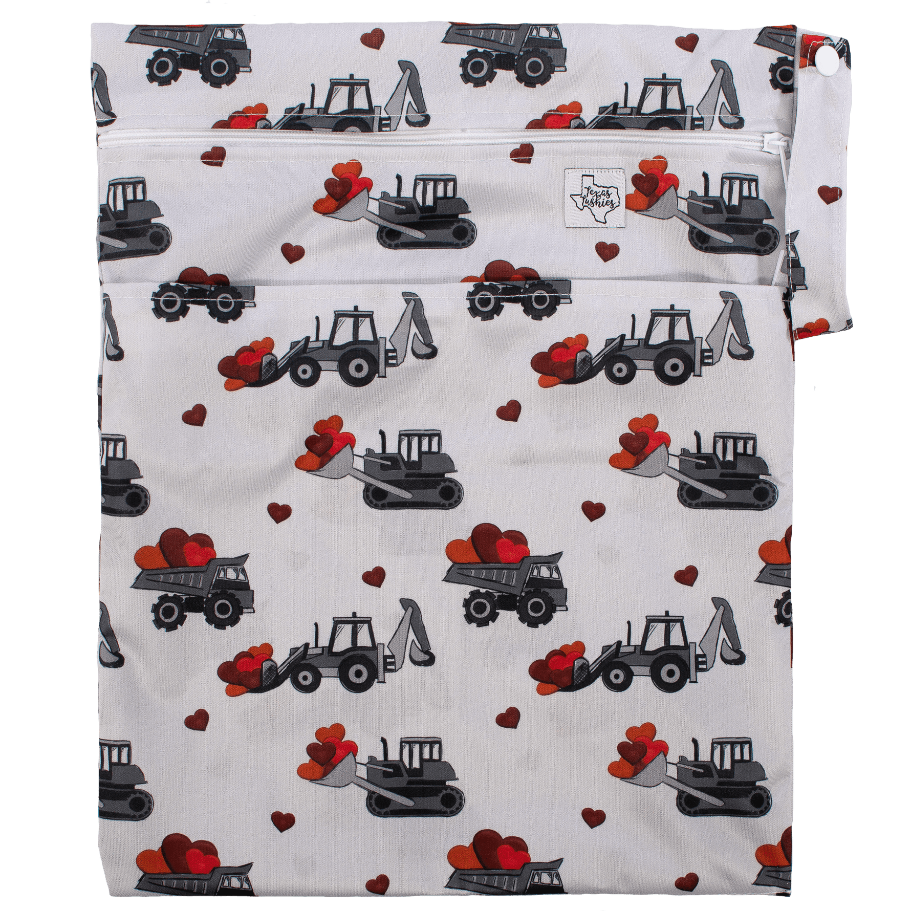 Texas Tushies Loads Of Love Wet Bag with Double Zipper for Cloth Diaper Storage - Baby & Toddler > Diapering > Diaper Wet Bags Diapers
