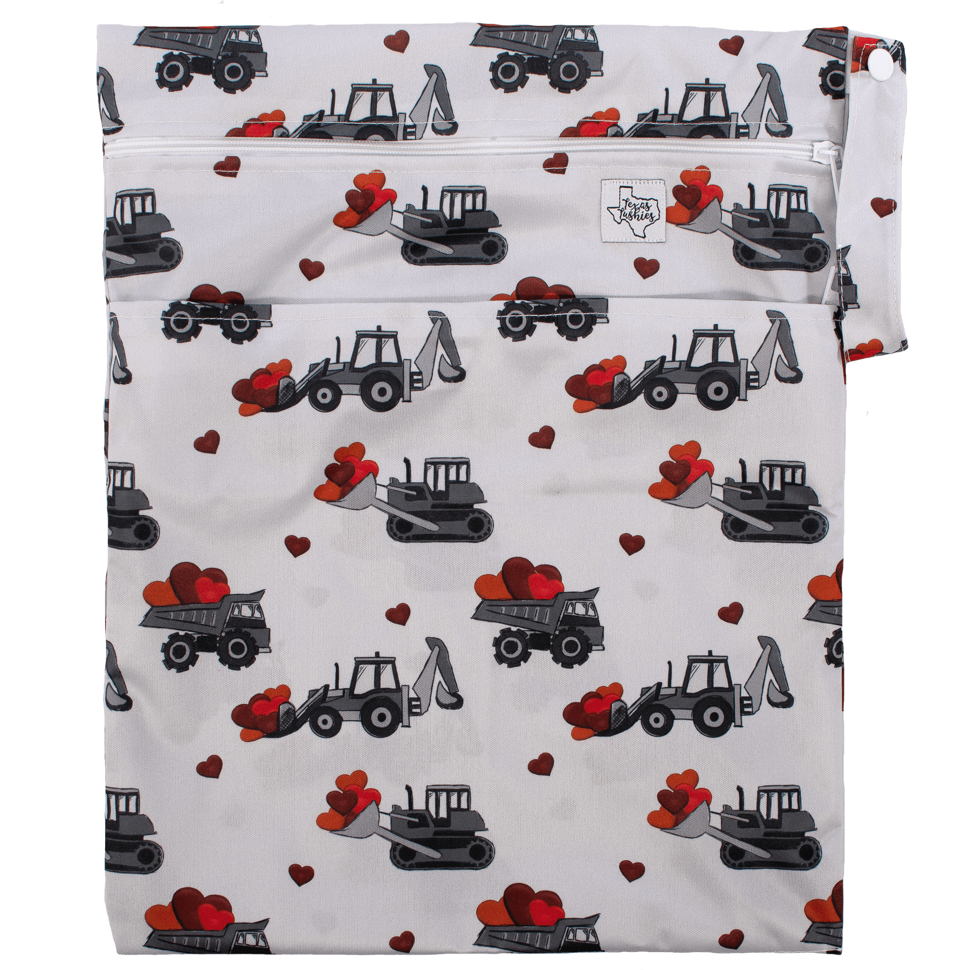 Loads Of Love Wet Bag Double Zipper Water Resistant 12 By 16 Inches Fits 6 To 8 Cloth Diapers Texas Tushies