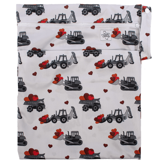 Loads Of Love Wet Bag Double Zipper Water Resistant 12 By 16 Inches Fits 6 To 8 Cloth Diapers Texas Tushies
