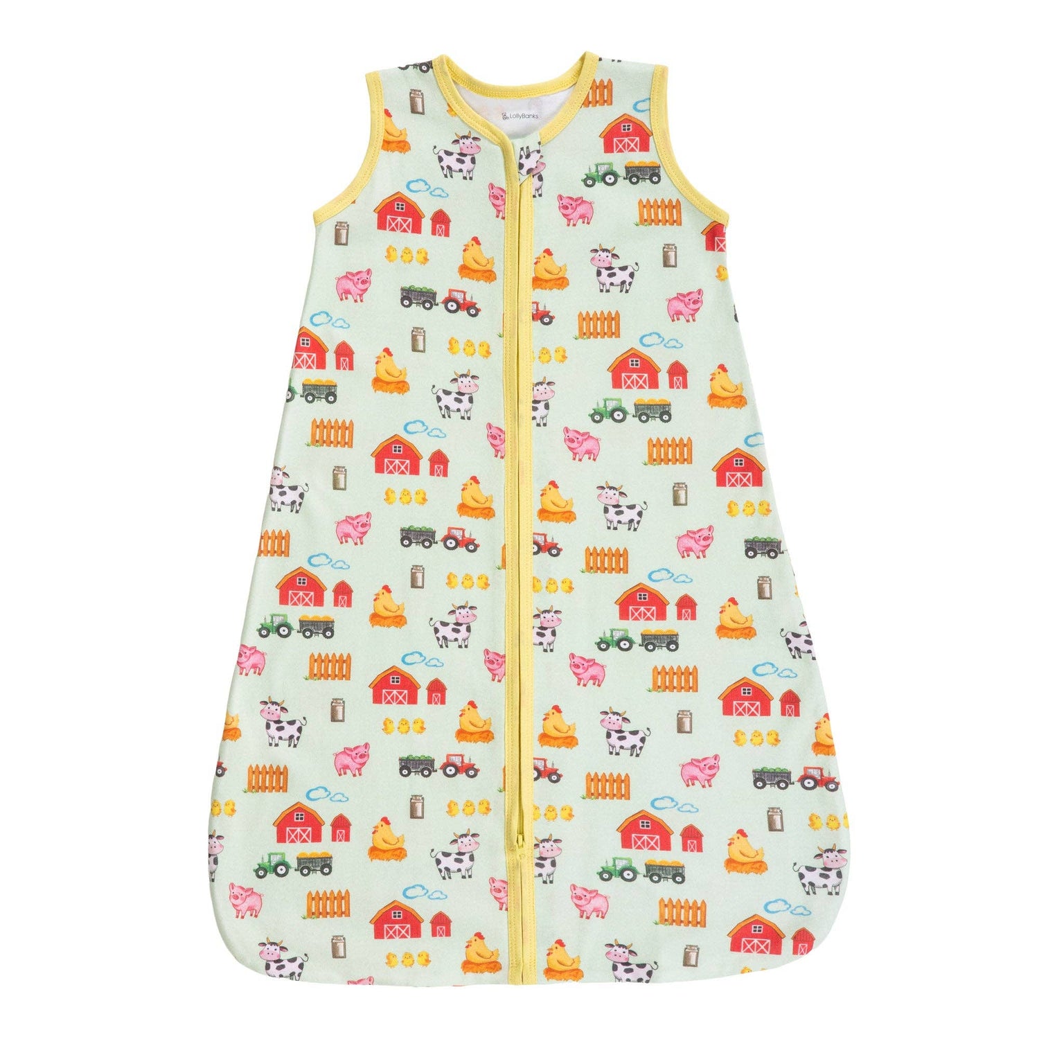 LollyBanks LollyBanks Organic Cotton Baby Sleep Sack 0.5 TOG Little Barnyard Two Way ZipperEveretts Place