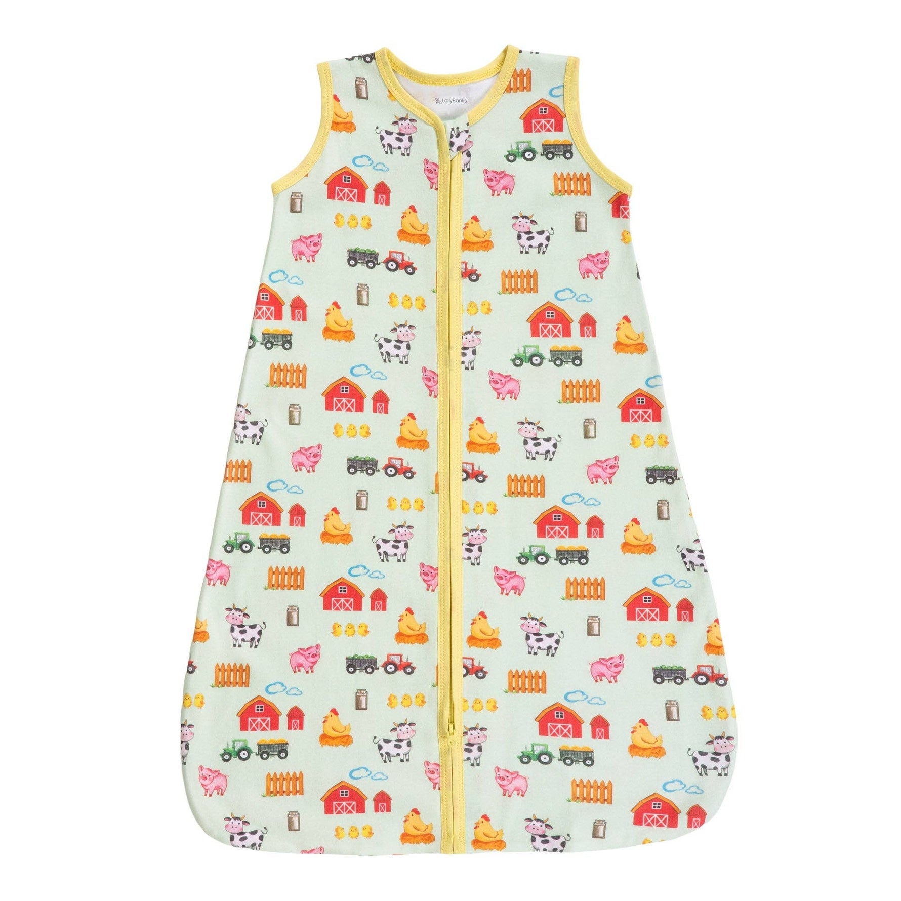 LollyBanks LollyBanks Organic Cotton Baby Sleep Sack 0.5 TOG Little Barnyard Two Way ZipperEveretts Place