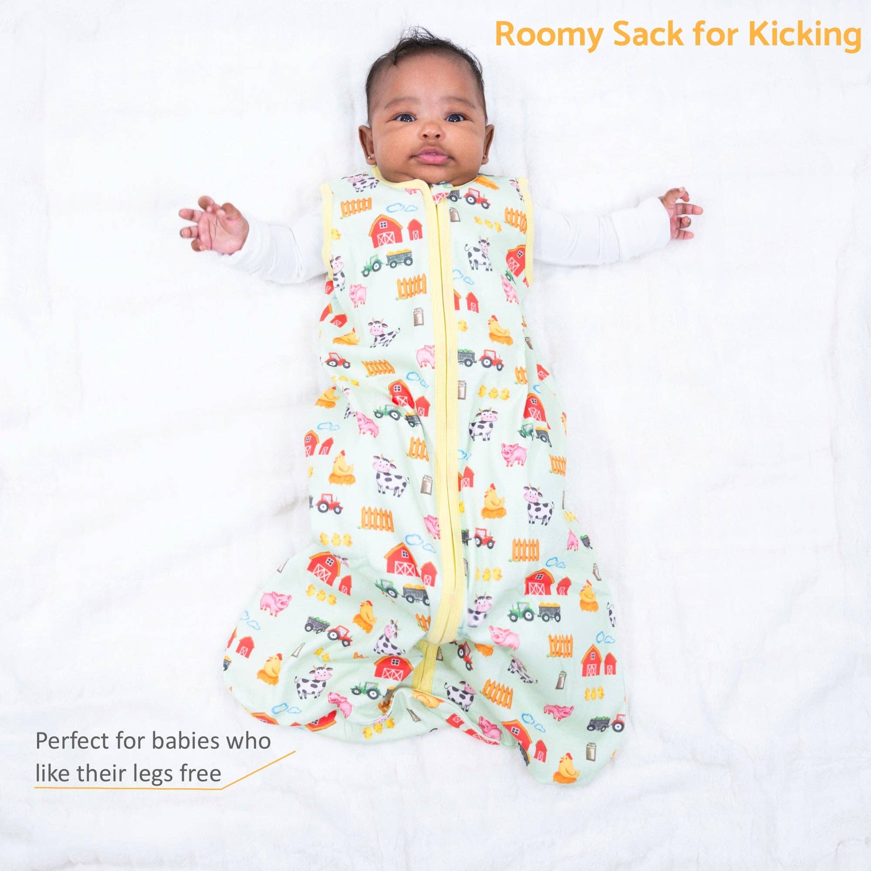 LollyBanks LollyBanks Organic Cotton Baby Sleep Sack 0.5 TOG Little Barnyard Two Way ZipperEveretts Place
