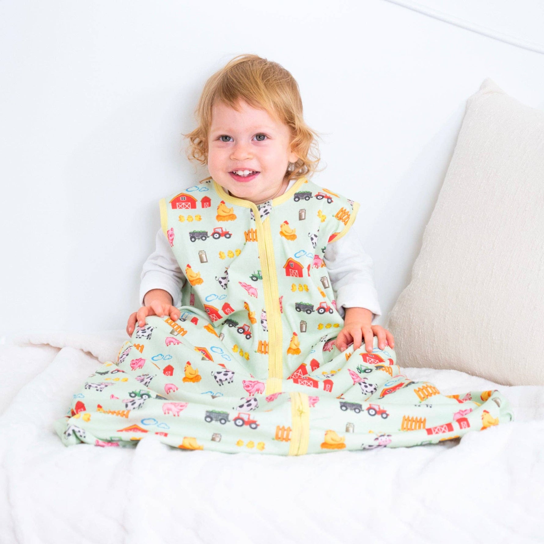 LollyBanks LollyBanks Organic Cotton Baby Sleep Sack 0.5 TOG Little Barnyard Two Way ZipperEveretts Place