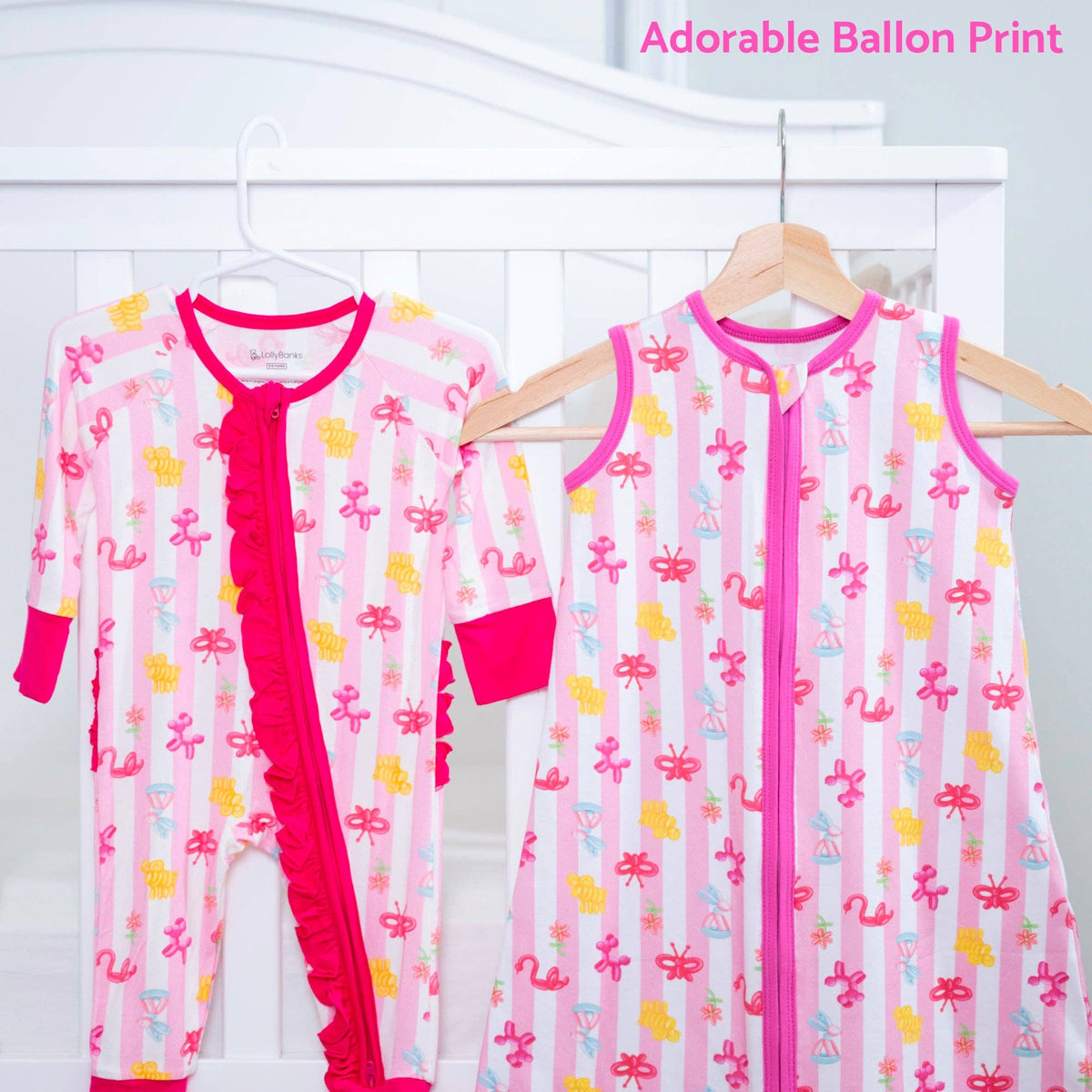 LollyBanks LollyBanks Organic Cotton Baby Sleep Sack 0.5 Tog Pink Balloon AnimalEveretts Place