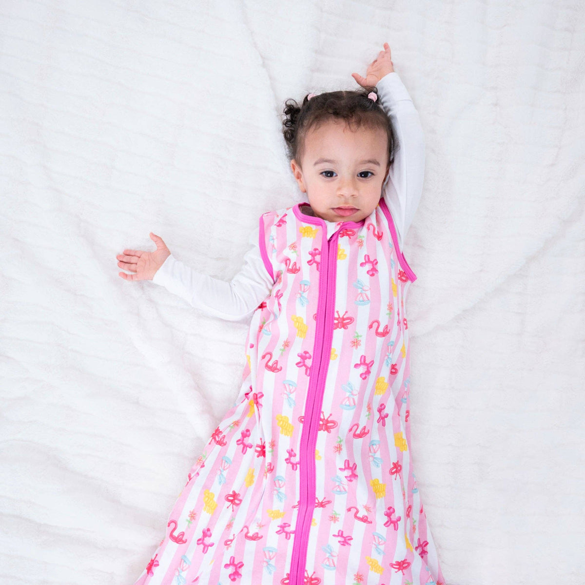 LollyBanks LollyBanks Organic Cotton Baby Sleep Sack 0.5 Tog Pink Balloon AnimalEveretts Place