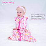 LollyBanks LollyBanks Organic Cotton Baby Sleep Sack 0.5 Tog Pink Balloon AnimalEveretts Place