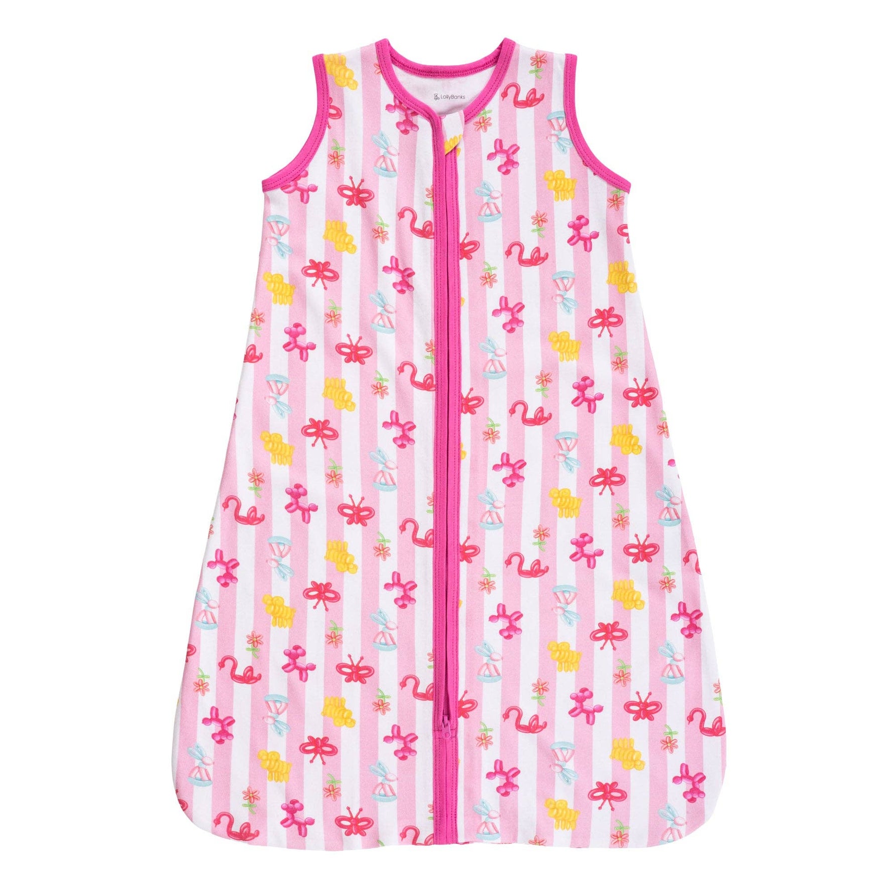 LollyBanks LollyBanks Organic Cotton Baby Sleep Sack 0.5 Tog Pink Balloon AnimalEveretts Place