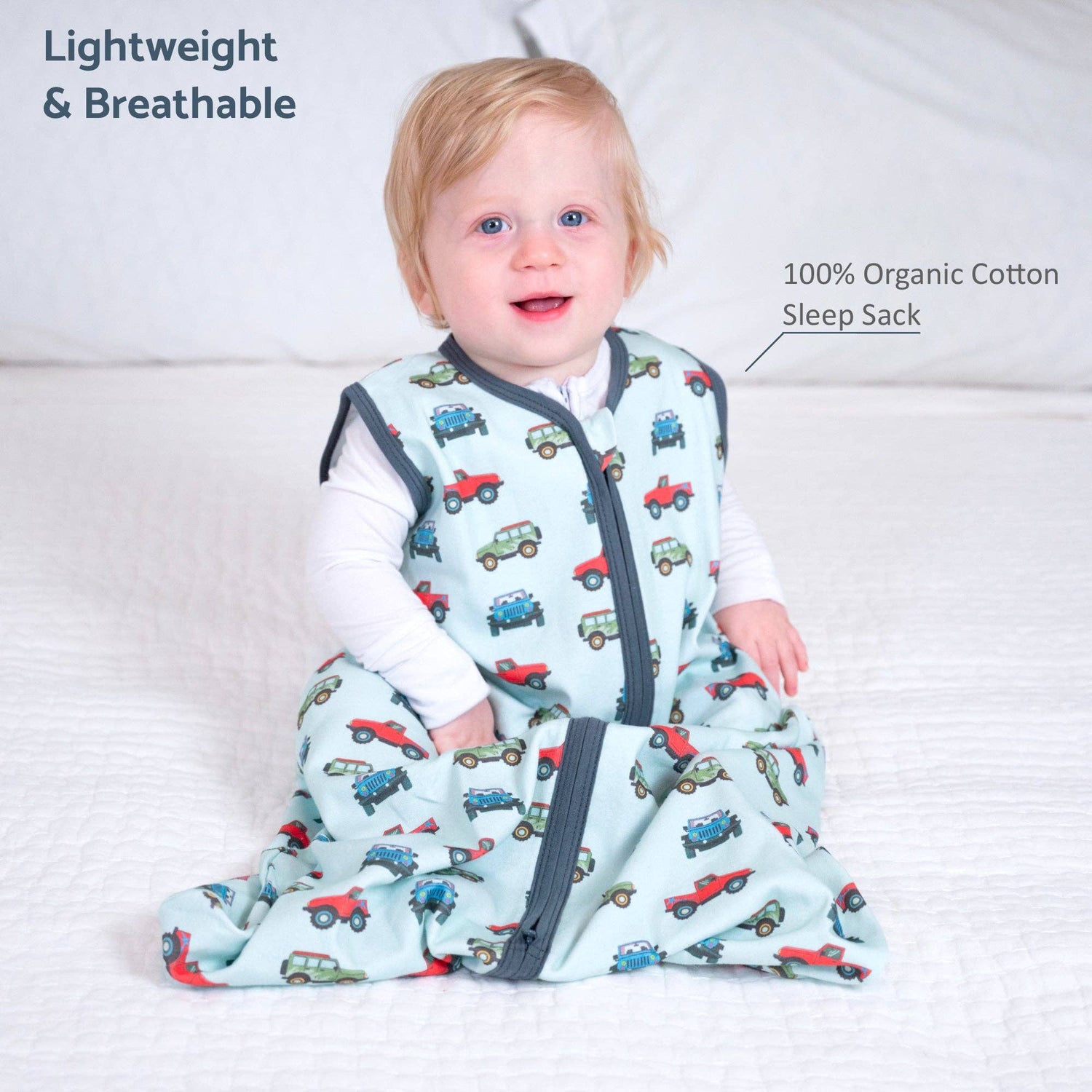 LollyBanks LollyBanks Organic Cotton Sleep Sack 0.5 TOG Adventure Is Calling Two Way ZipperEveretts Place