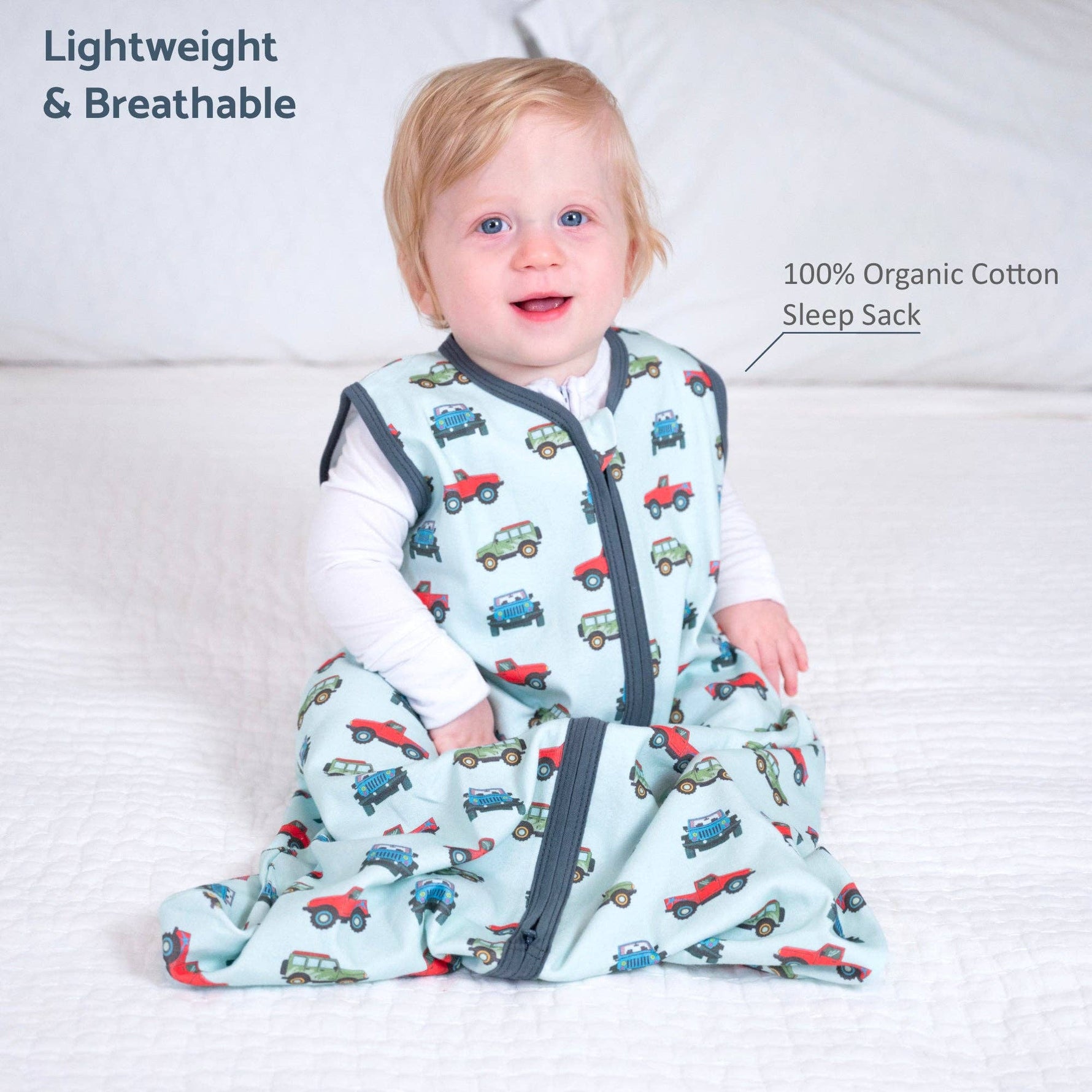 LollyBanks LollyBanks Organic Cotton Sleep Sack 0.5 TOG Adventure Is Calling Two Way ZipperEveretts Place