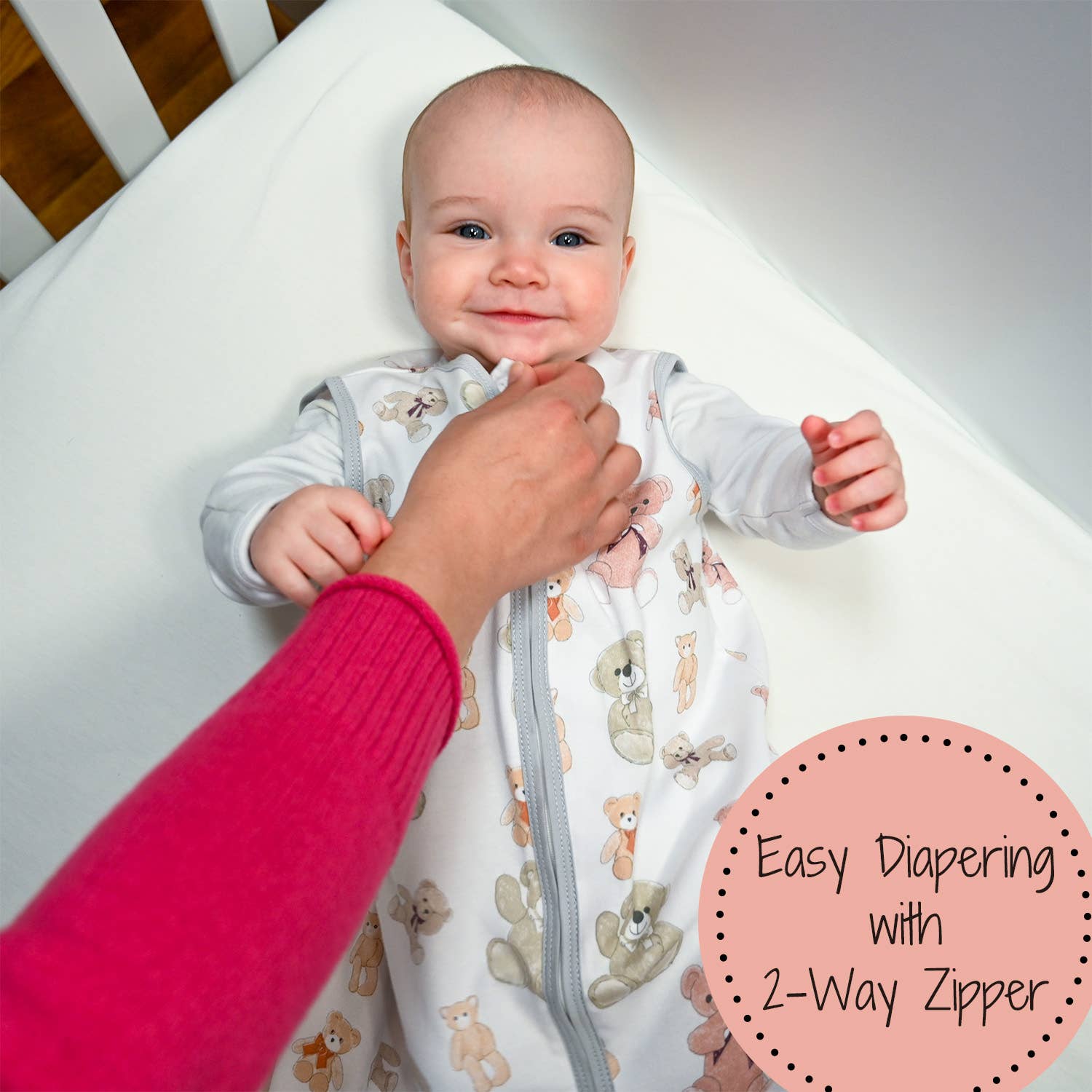 LollyBanks LollyBanks Organic Cotton Sleep Sack 0.5 Tog Bear Hugs ZipperEveretts Place