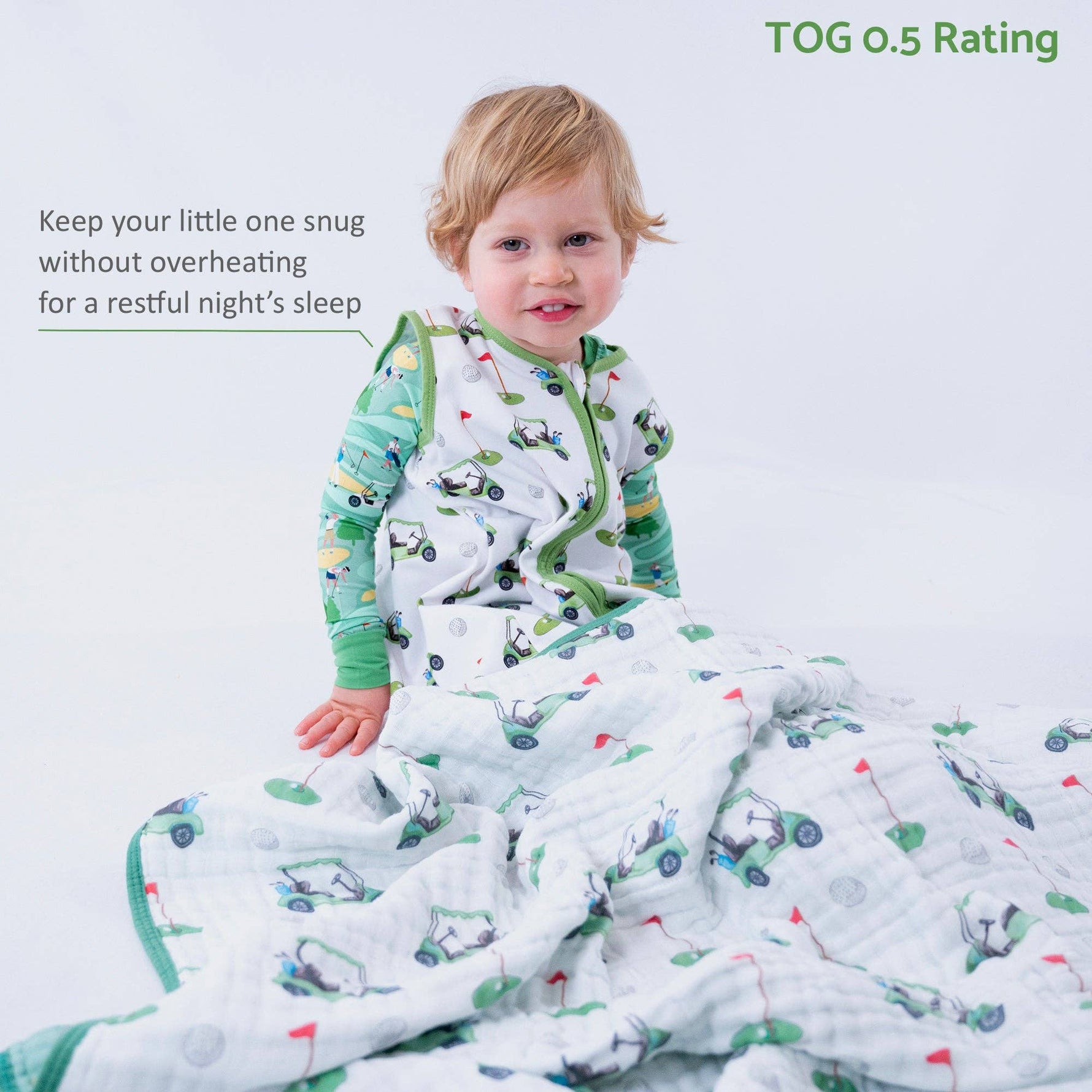 LollyBanks LollyBanks Organic Cotton Sleep Sack 0.5 TOG Golf A RoundEveretts Place