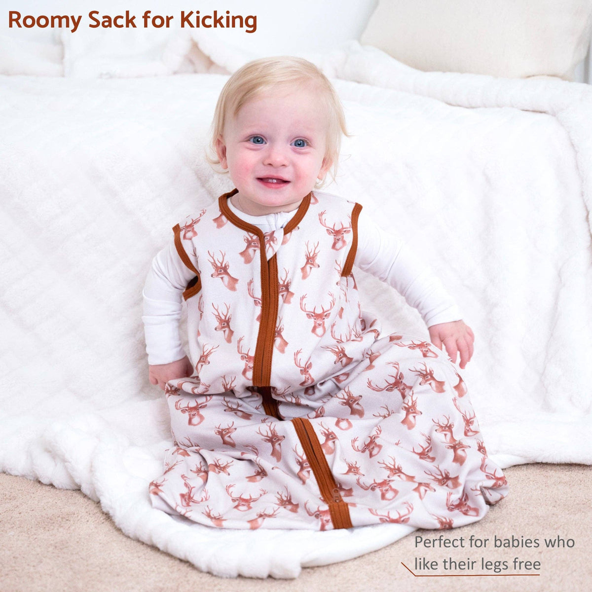 LollyBanks LollyBanks Organic Cotton Sleep Sack 0.5 Tog Oh DeerEveretts Place