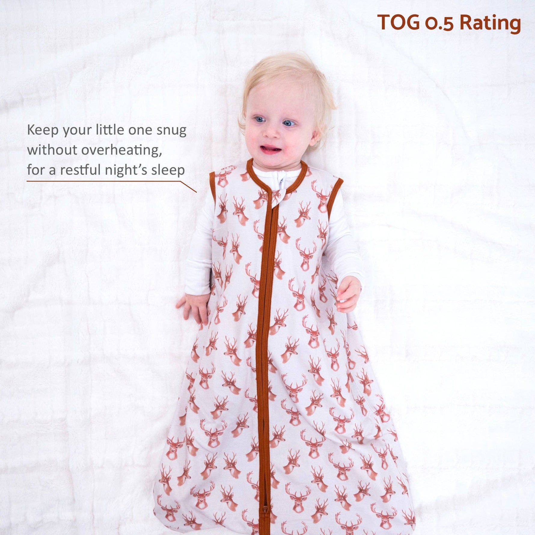 LollyBanks LollyBanks Organic Cotton Sleep Sack 0.5 Tog Oh DeerEveretts Place