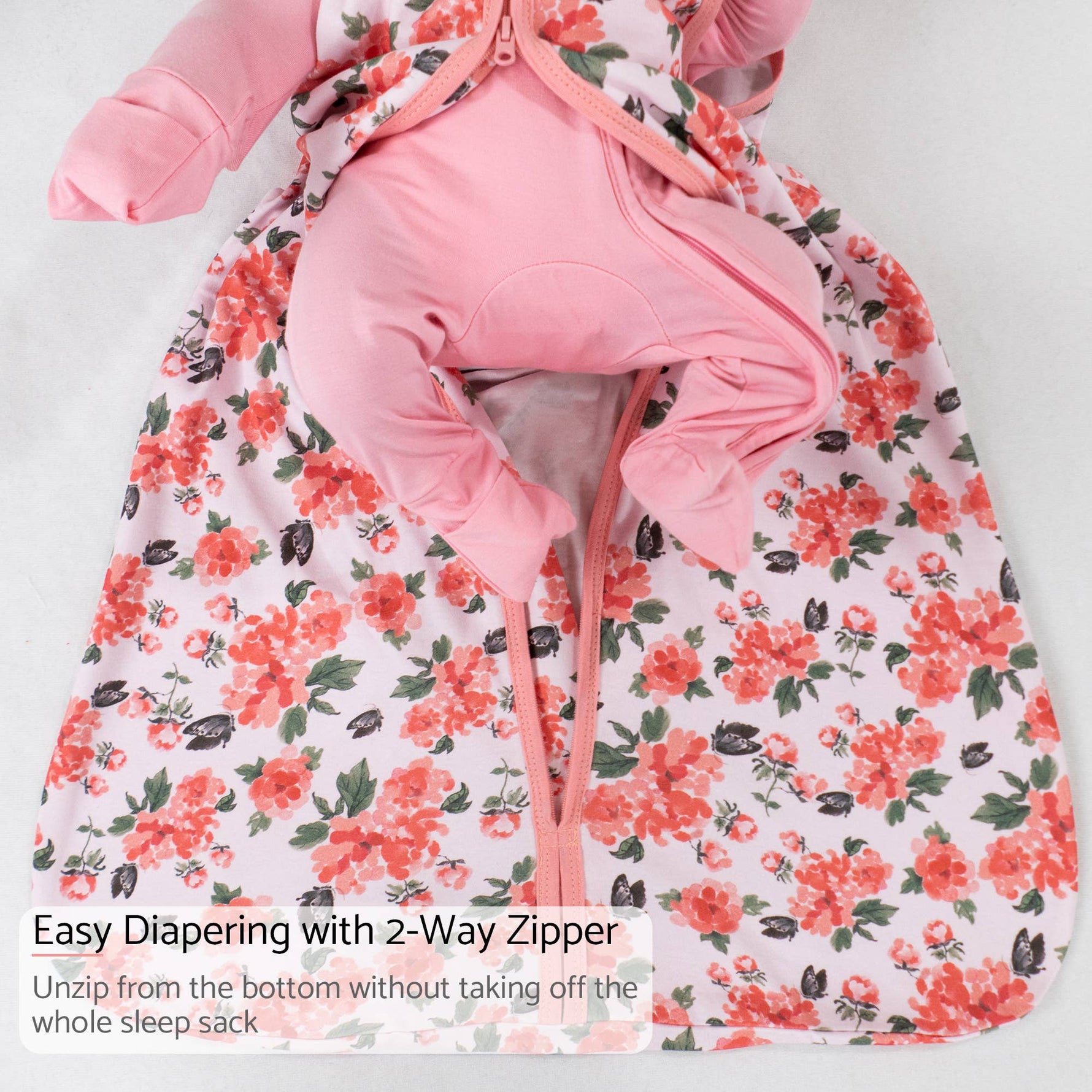 LollyBanks LollyBanks Organic Cotton Sleep Sack 0.5 TOG Pretty in Peony for BabyEveretts Place