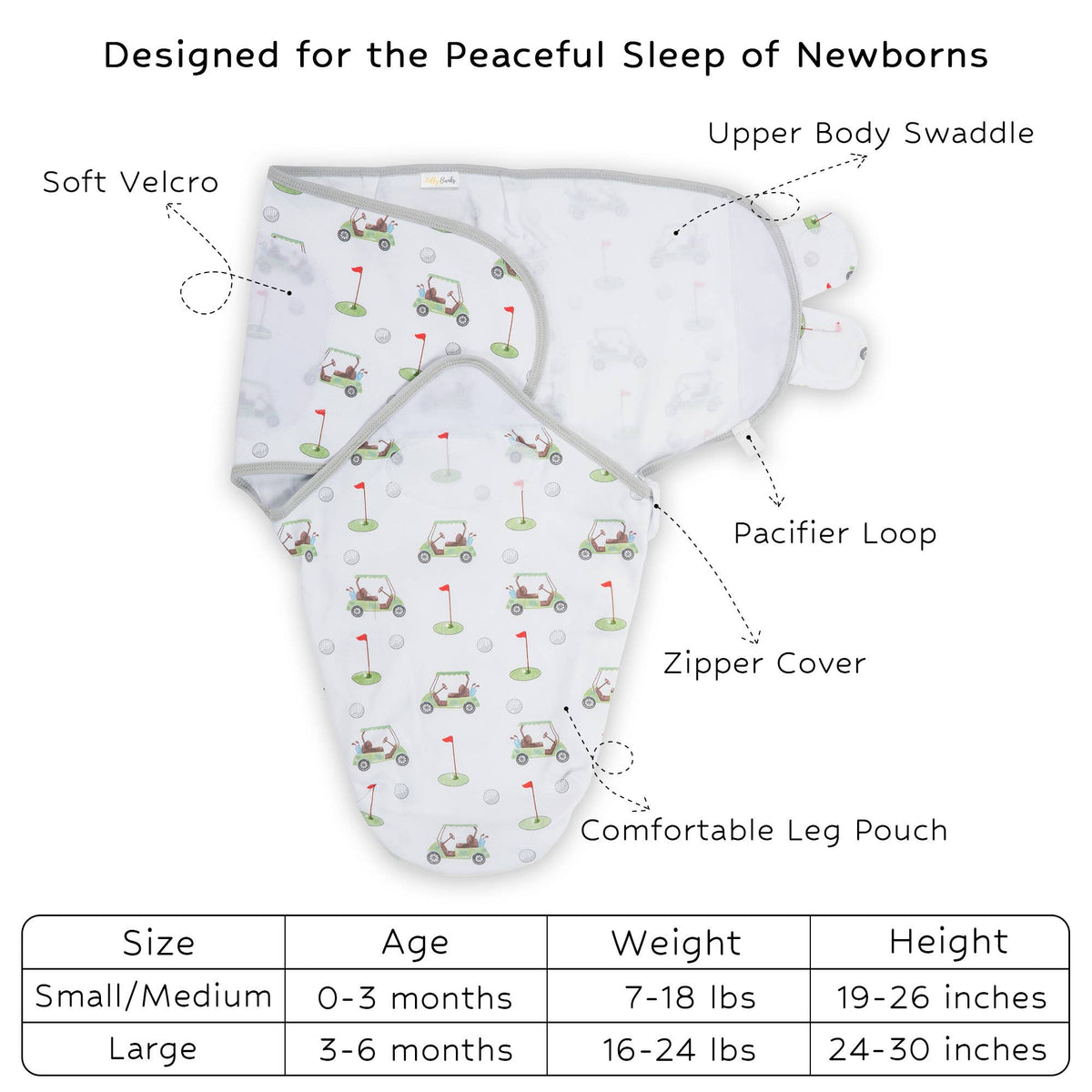 LollyBanks LollyBanks Organic Cotton Velcro Newborn Swaddle Sack For Easy Diaper ChangesEveretts Place