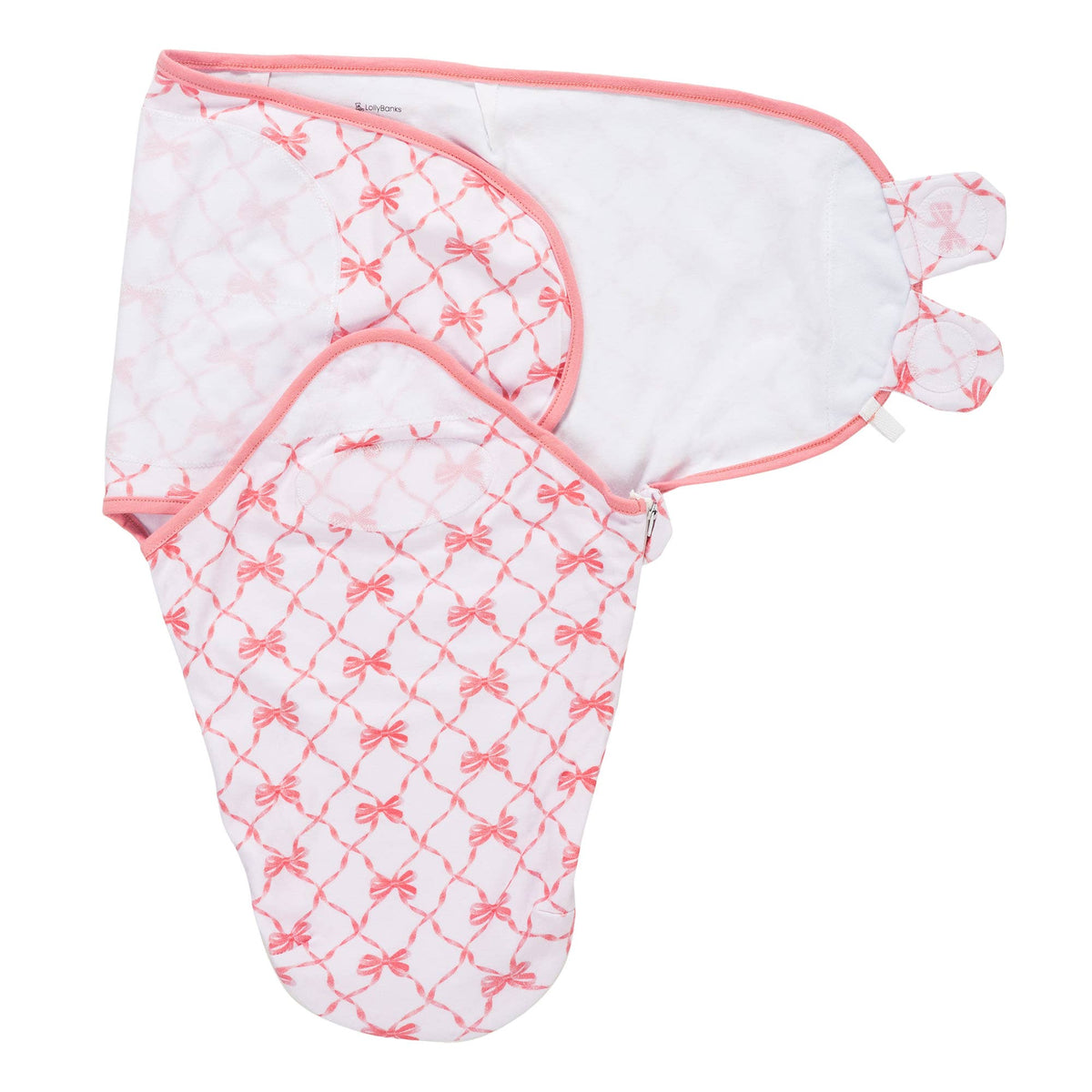 LollyBanks LollyBanks Organic Cotton Velcro Newborn Swaddle Sack With BowsEveretts Place