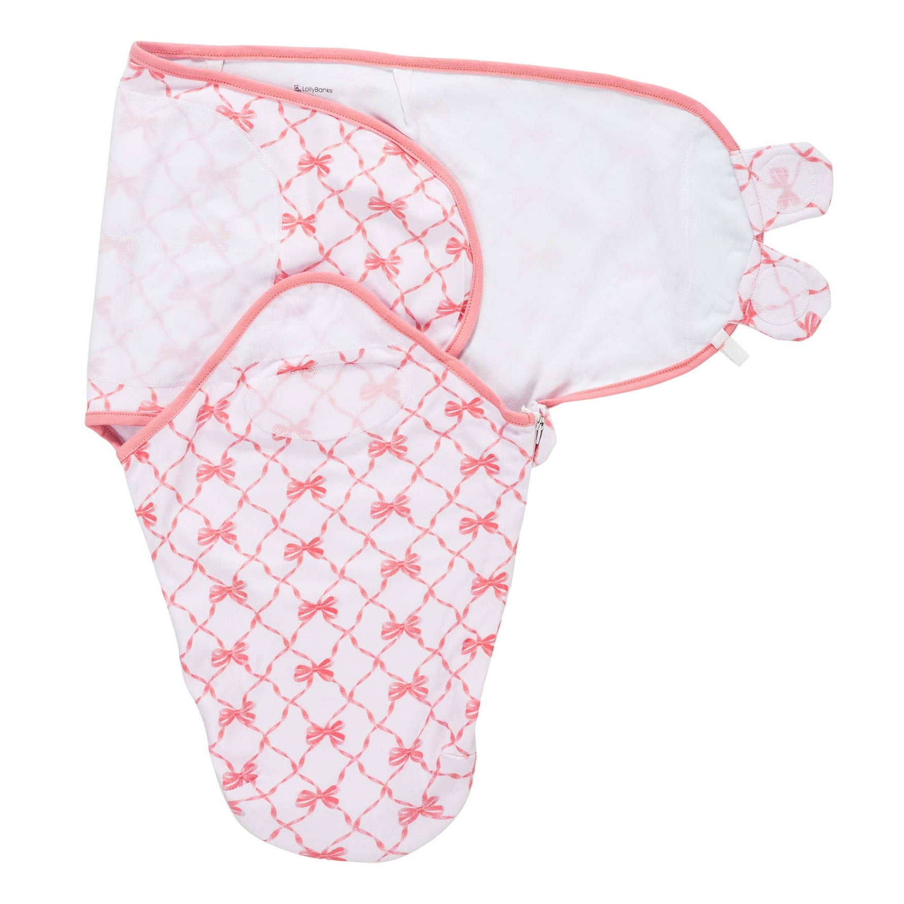 LollyBanks LollyBanks Organic Cotton Velcro Newborn Swaddle Sack With BowsEveretts Place
