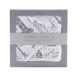 Newcastle Classics London Paris New York Bamboo Hooded Towel Set for Soft Baby Bathing - 
