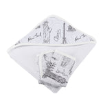 Newcastle Classics London Paris New York Bamboo Hooded Towel Set for Soft Baby Bathing - Baby & Toddler > Baby Bathing Bamboo Hooded Towel & Washcloth Set