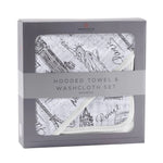 Newcastle Classics London, Paris, New York Hooded Towel and Washcloth Set - 