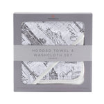 Newcastle Classics London, Paris, New York Hooded Towel and Washcloth Set - 