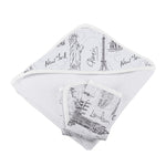Newcastle Classics London, Paris, New York Hooded Towel and Washcloth Set - 