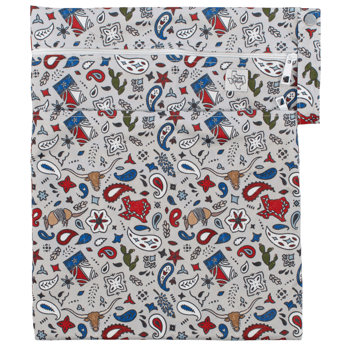 Texas Tushies Lone Star Wet Bag Double Zipper Water Resistant for Busy Parents - 