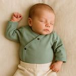 Finn + Emma long bodysuit | Basil Green - 