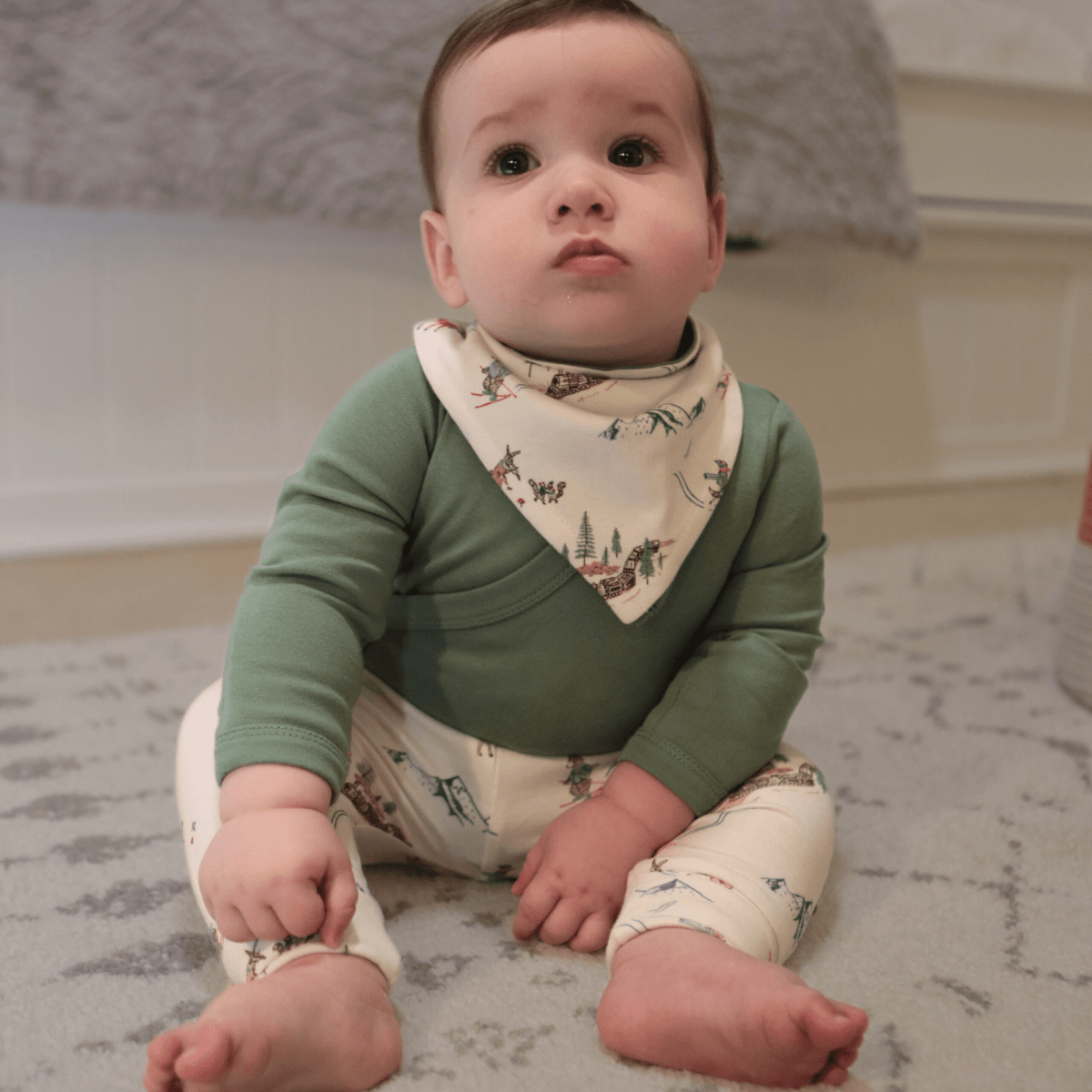 Finn + Emma Stylish Basil Green Long Bodysuit - Perfect for Any Occasion! -