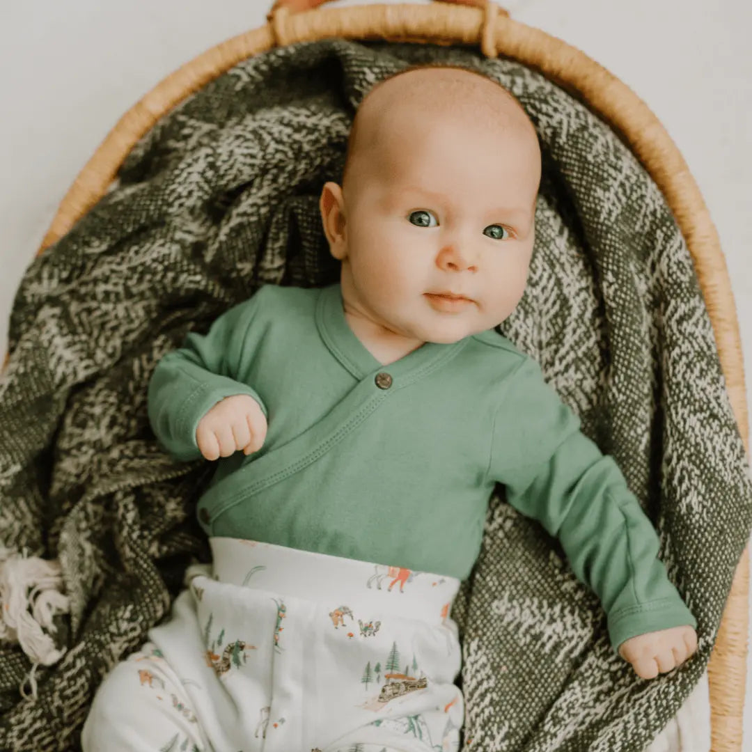 Finn + Emma long bodysuit | Basil Green - 