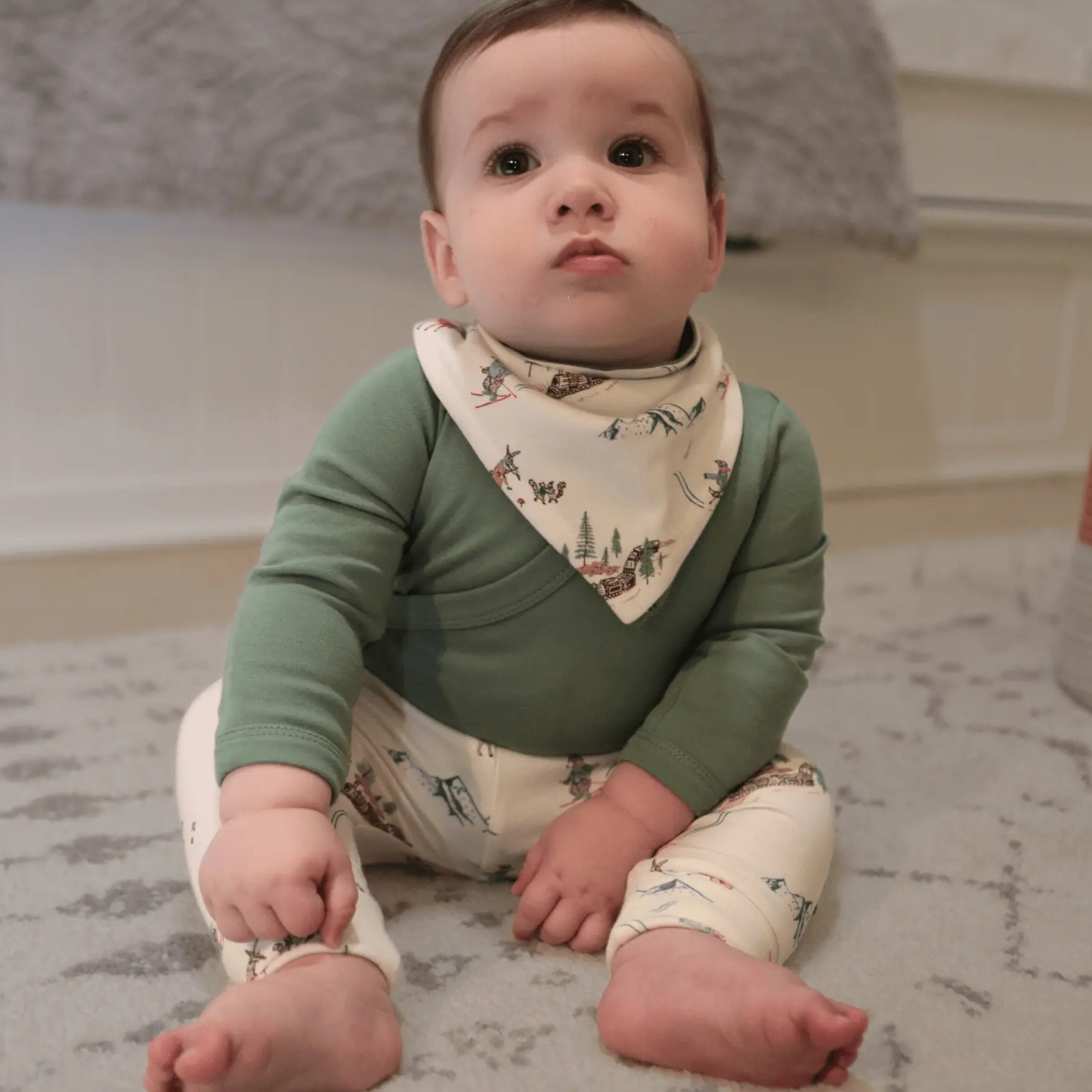 Finn + Emma long bodysuit | Basil Green - 