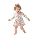 Angel Dear Long Sleeve Cowgirl Bodysuit Dress for Baby Girls Angel Dear - Everetts Place Boutique - 