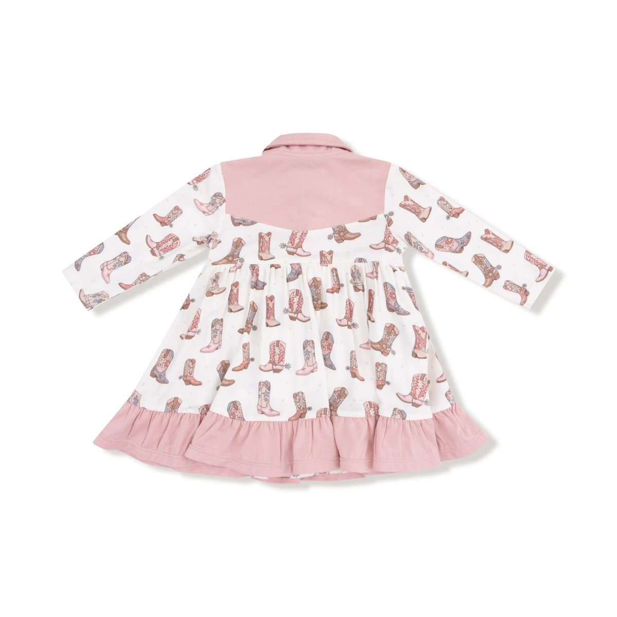 Angel Dear Long Sleeve Cowgirl Bodysuit Dress for Baby Girls Angel Dear - Everetts Place Boutique - 
