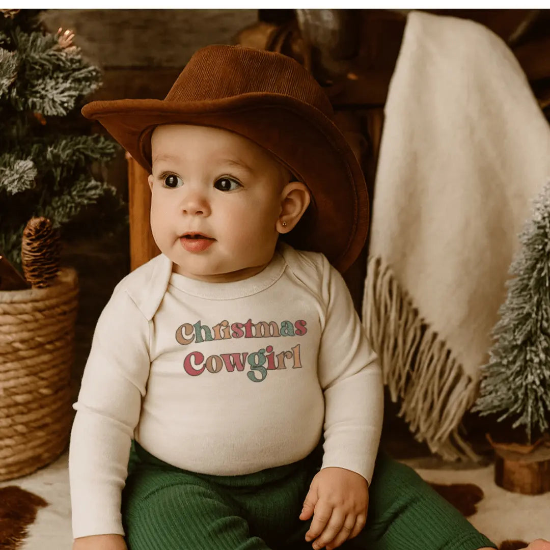 Finn + Emma long sleeve graphic bodysuit | christmas cowgirl - 