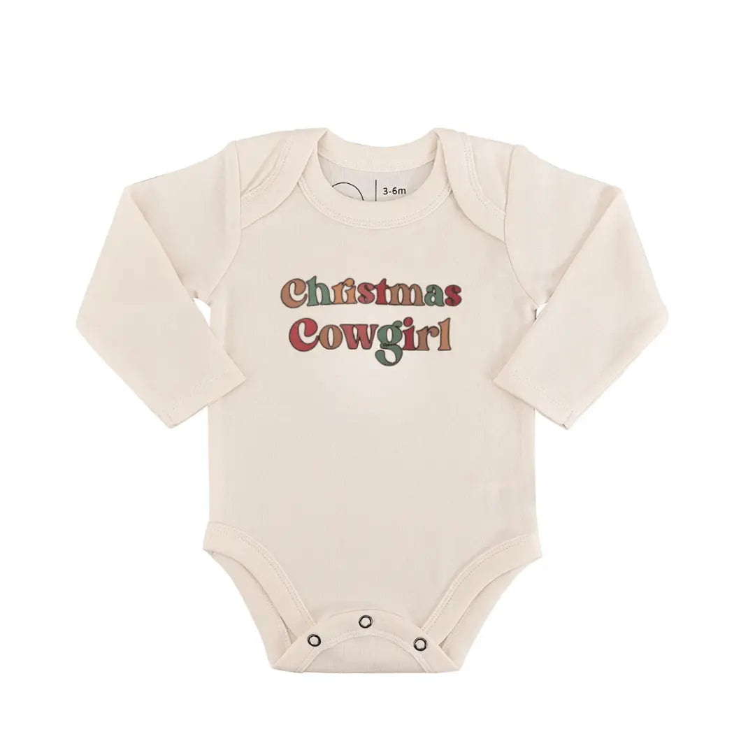 Finn + Emma long sleeve graphic bodysuit | christmas cowgirl - 