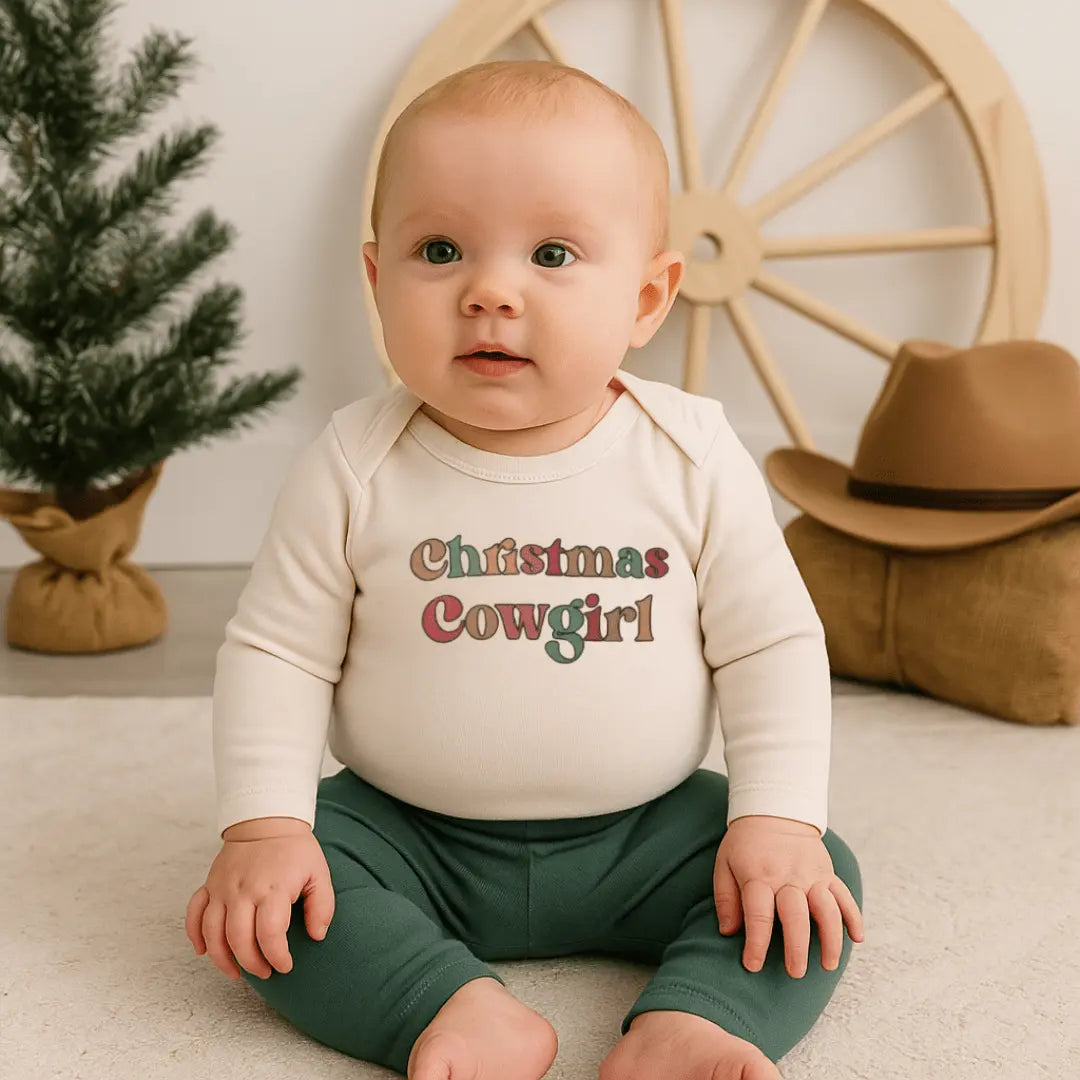 Finn + Emma long sleeve graphic bodysuit | christmas cowgirl - 
