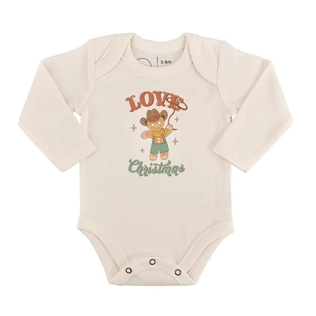 Finn + Emma long sleeve graphic bodysuit | christmas lasso - 