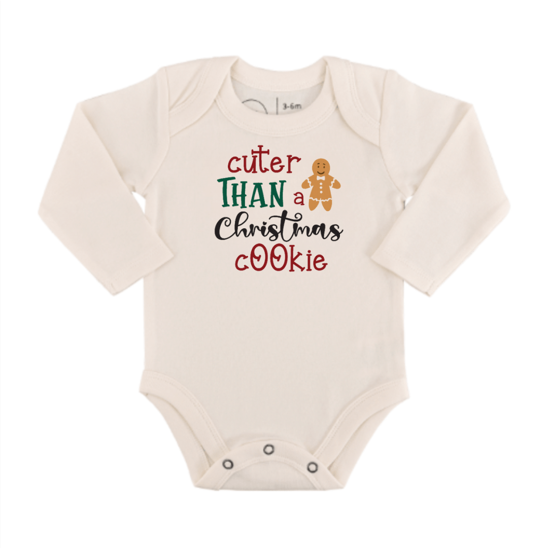 Finn + Emma long sleeve graphic bodysuit | christmas cookie - 