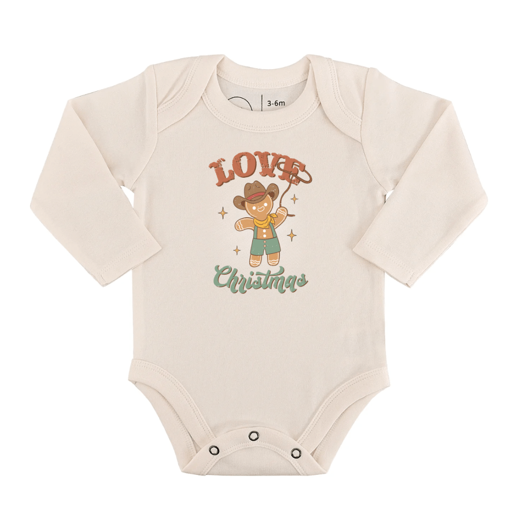 Finn + Emma long sleeve graphic bodysuit | christmas lasso - 
