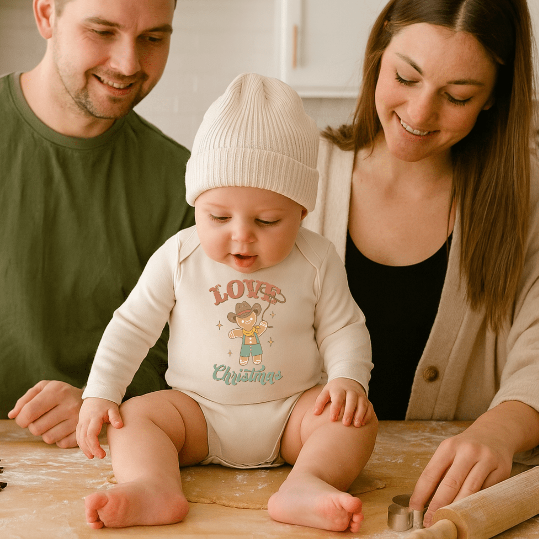 Finn + Emma long sleeve graphic bodysuit | christmas lasso - 