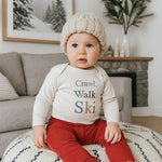 Finn + Emma long sleeve graphic bodysuit | crawl walk ski - 