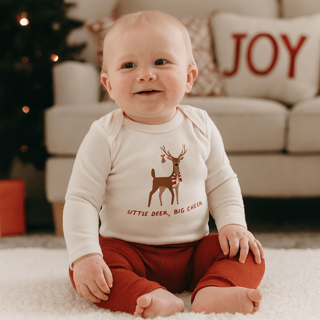 Finn + Emma long sleeve graphic bodysuit | little deer big cheer - 