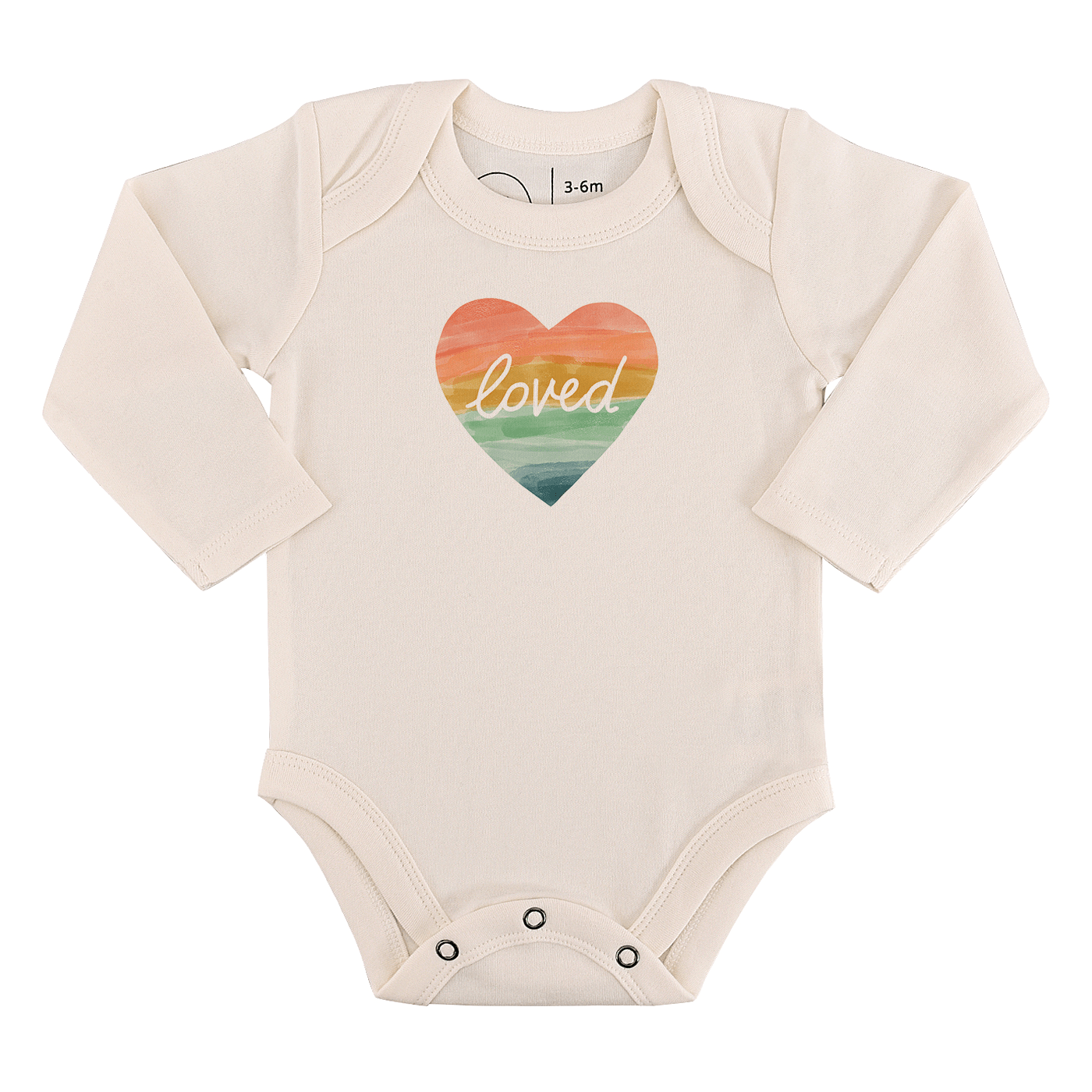 Finn + Emma long sleeve graphic bodysuit | loved rainbow heart - 