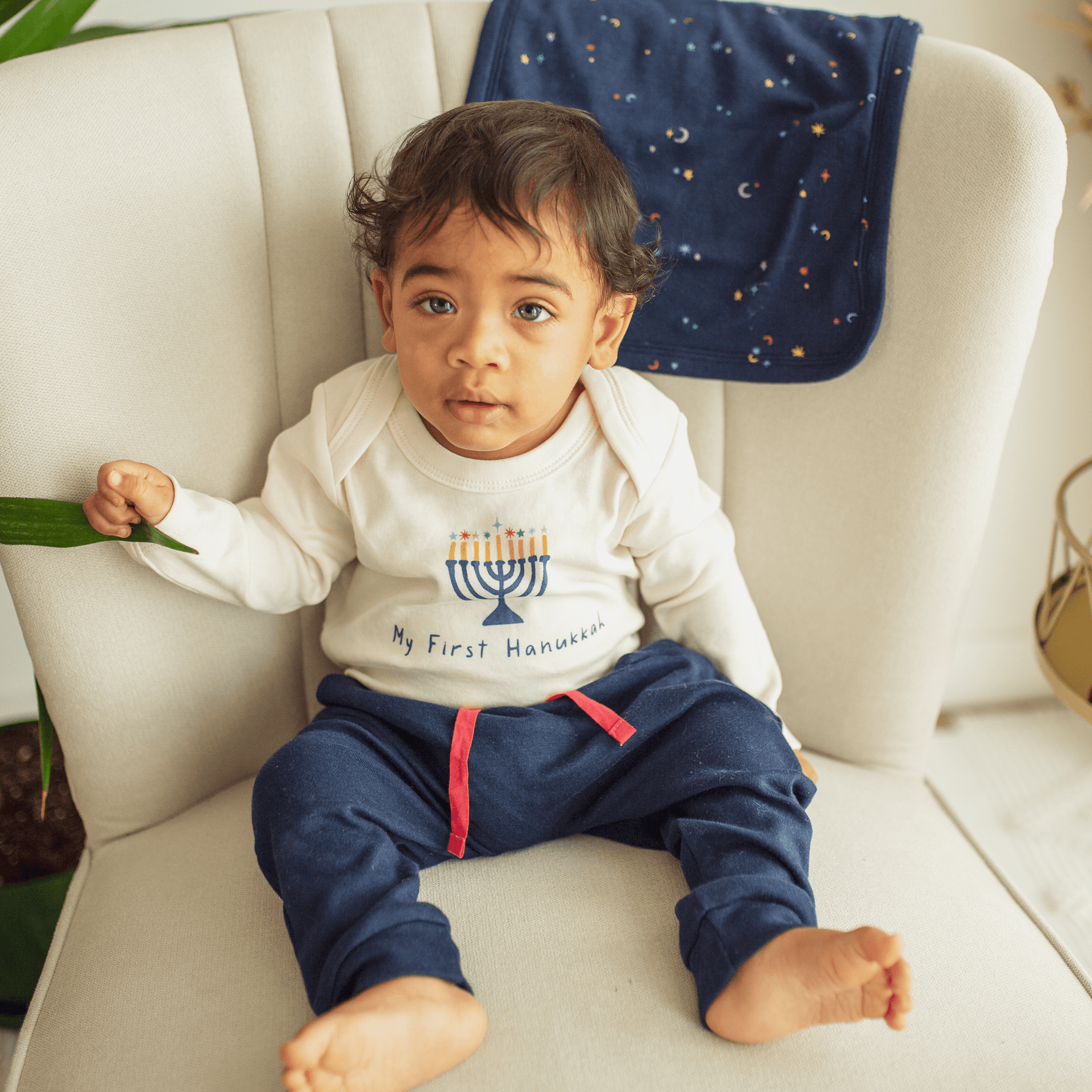 Finn + Emma long sleeve graphic bodysuit | my first hanukkah - 