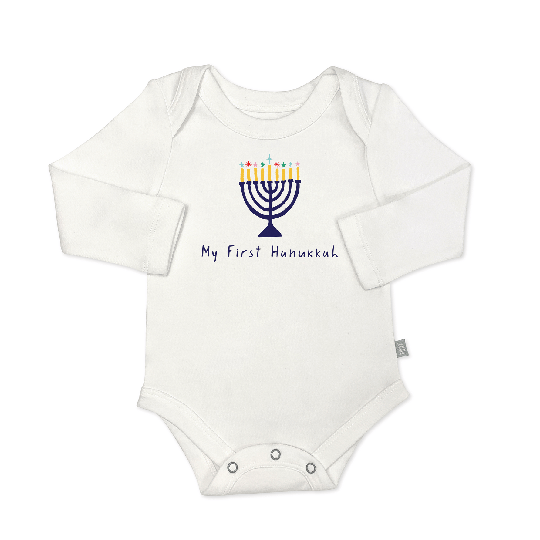 Finn + Emma long sleeve graphic bodysuit | my first hanukkah - 