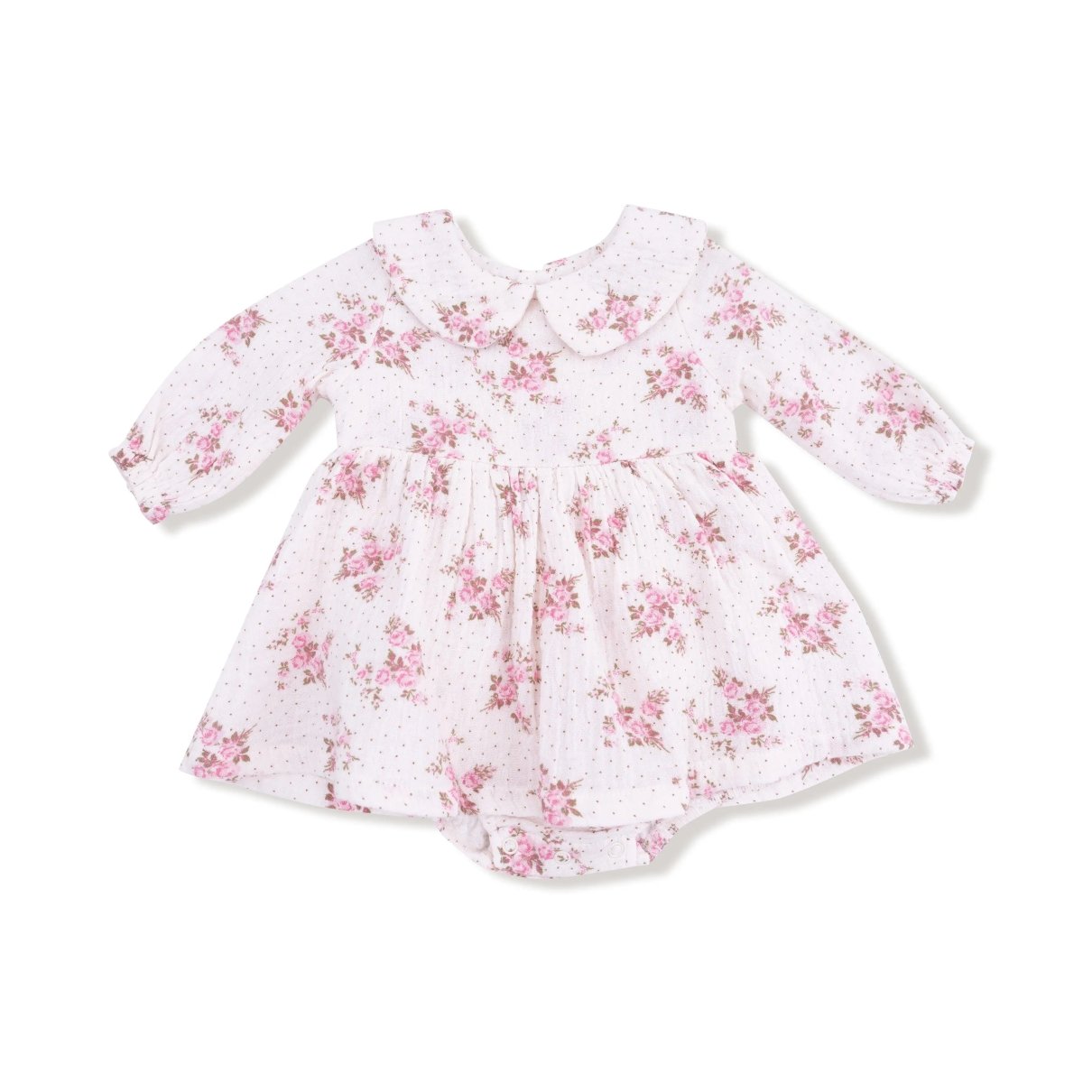 Angel Dear Long Sleeve Organic Peter Pan Collar Bubble With Skirt - Everetts Place Boutique - 